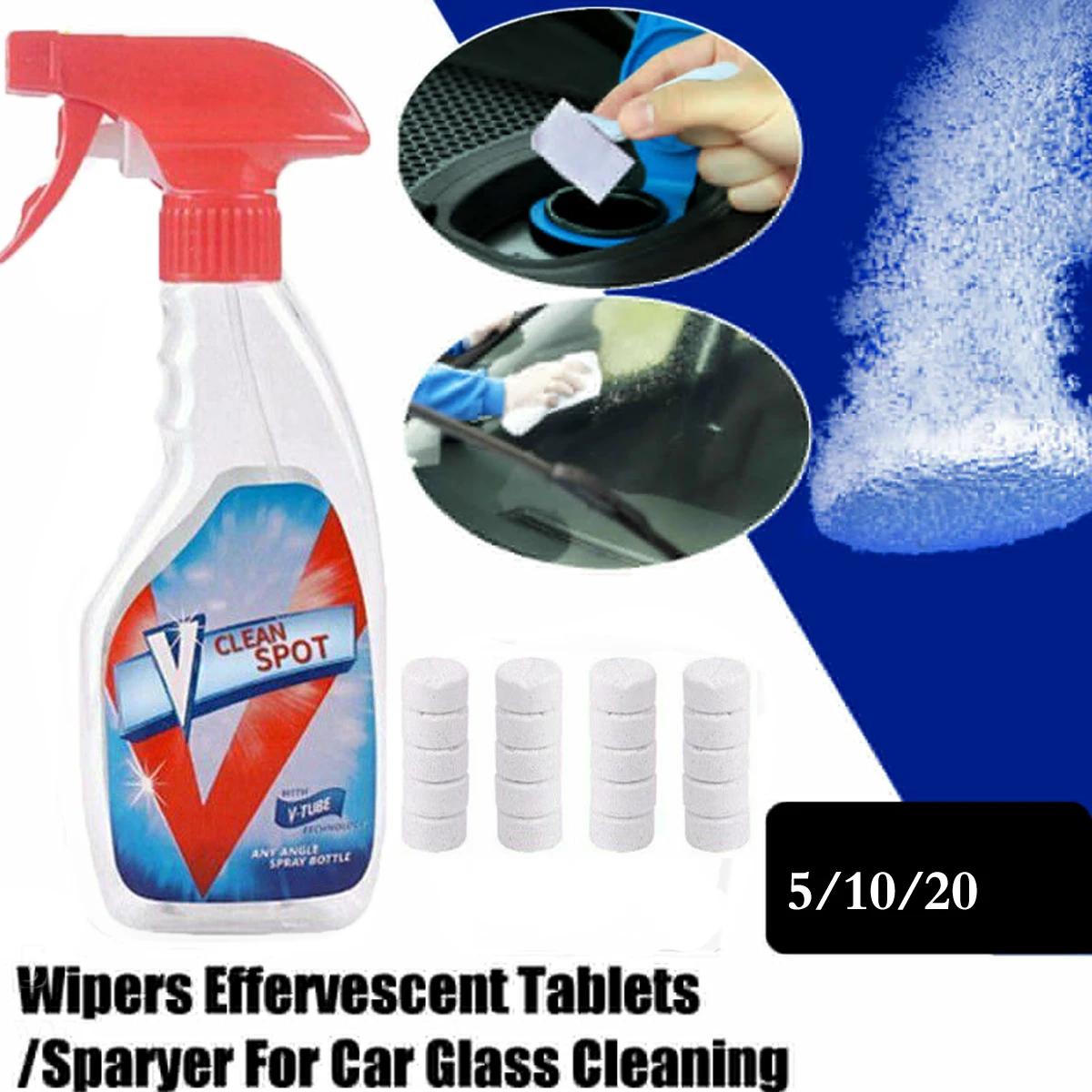 Многофункциональный шипучий спрей V Clean Spot 5/10/20 + наборы бутылок бытовые