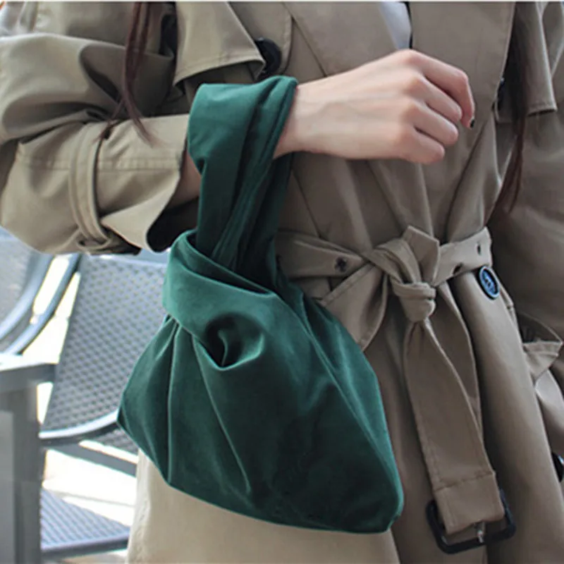 Женская бархатная сумка PUOU винтажная в японском стиле для хранения