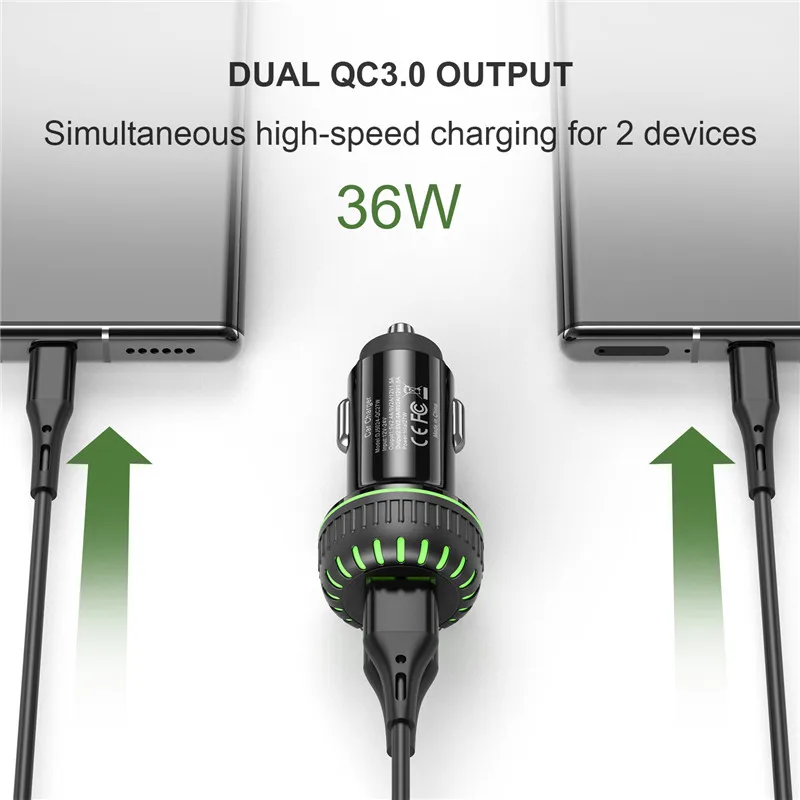 Tkey USB Автомобильное зарядное устройство quick charge 3 0 для мобильного телефона