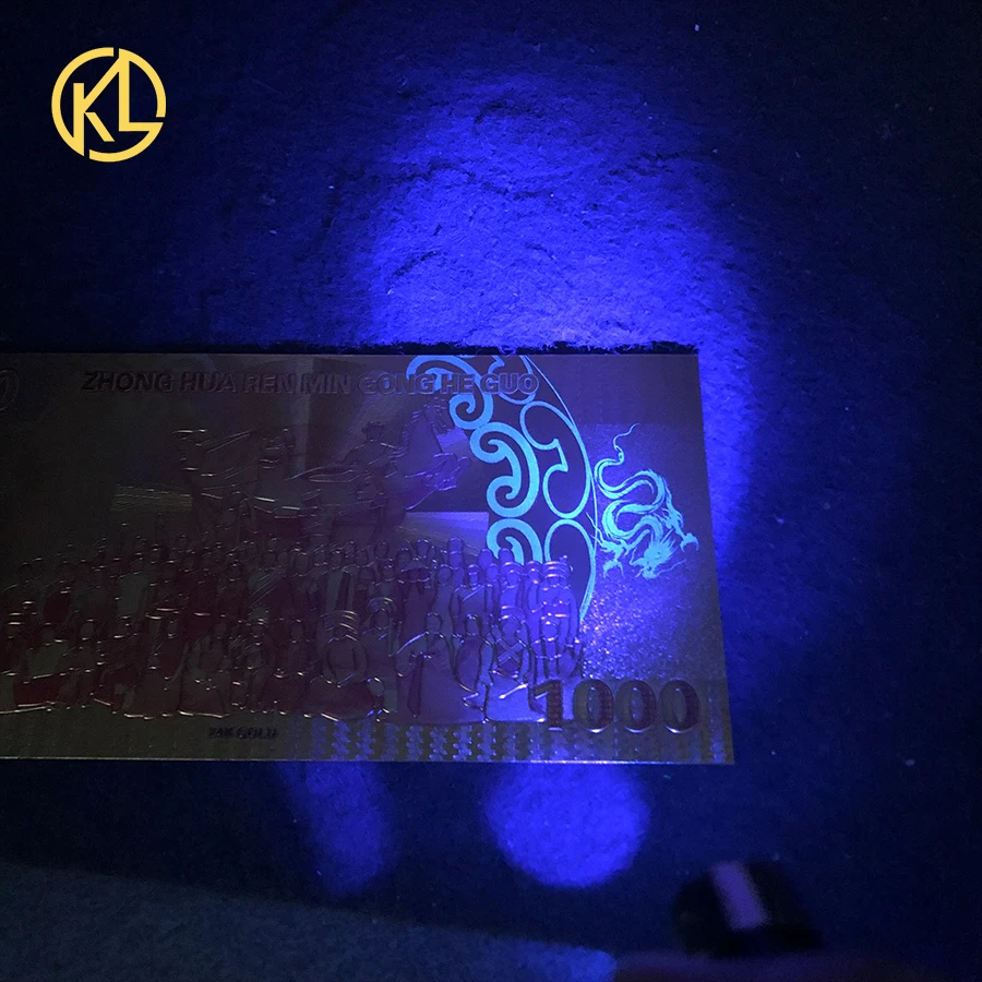 10 шт./лот Новинка 1000 Золотая фольга для банкнот китайский дракон с защитой от