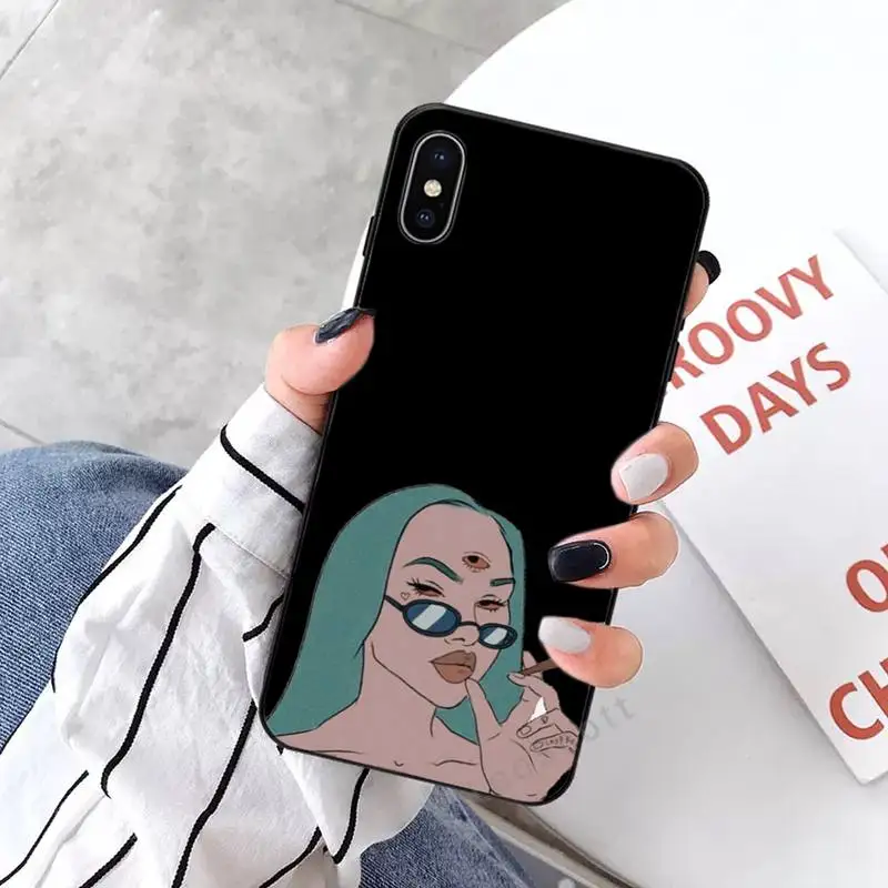 

Alien Art Black Phone Case for iPhone 11 12 mini pro XS MAX 8 7 6 6S Plus X 5S SE 2020 XR