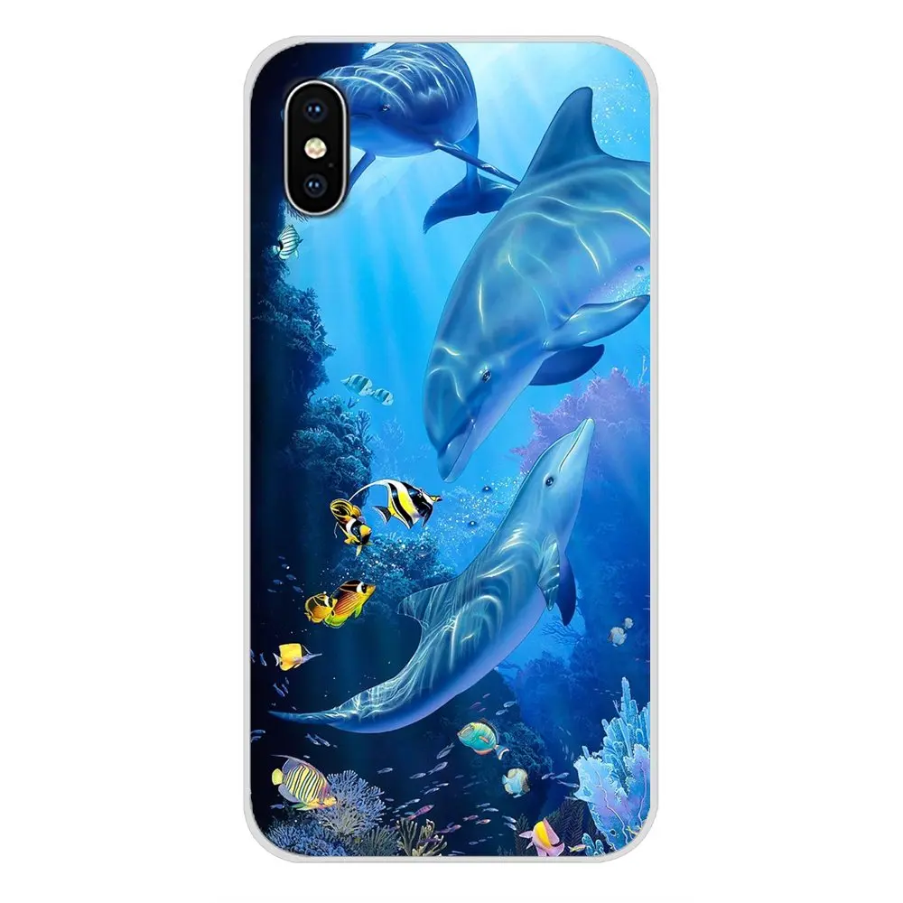 ocean dolphin Dance And Jumping Silicone Phone Shell Covers For Xiaomi Redmi 4A S2 Note 3 3S 4 4X 5 Plus 6 7 6A Pro Pocophone F1 | Мобильные