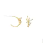 Круглые серьги-кольца с фианитами в виде бабочек, простые модные милые ювелирные украшения для девочек, 2021