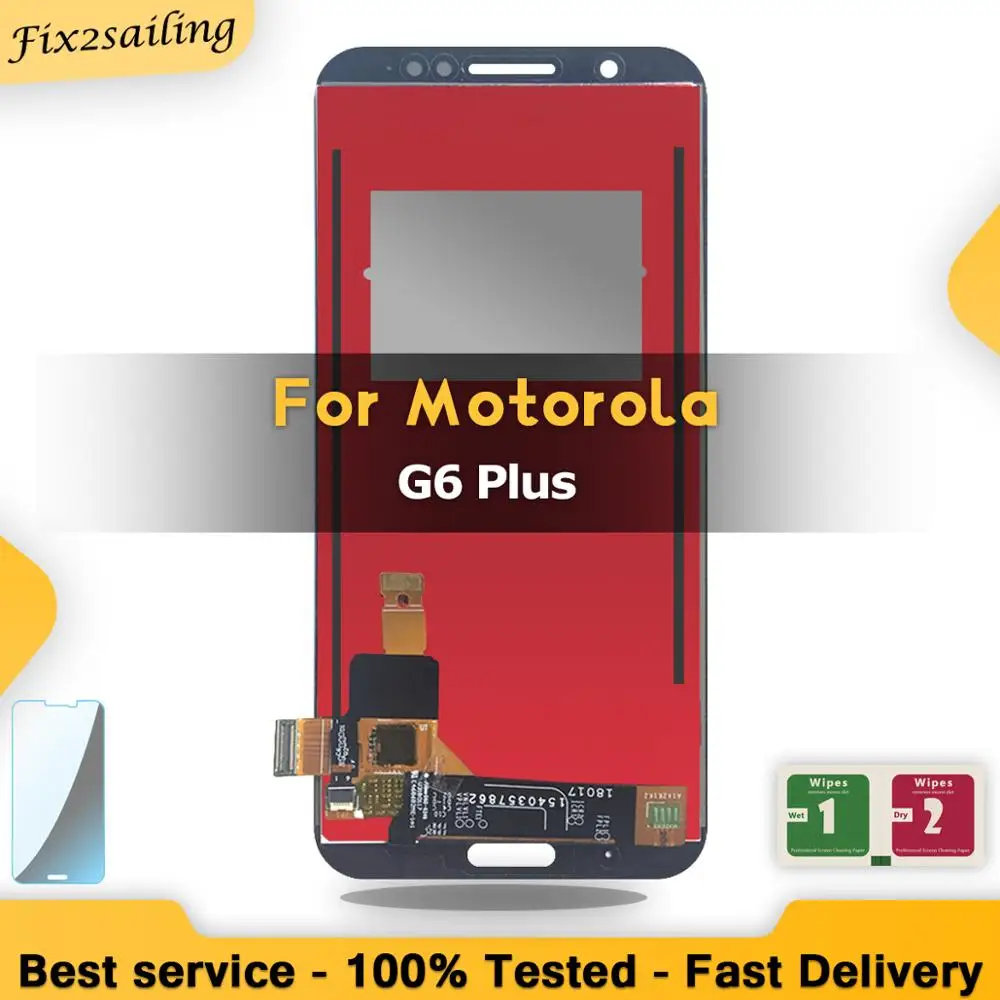 ЖК-дисплей для Moto G6 Plus XT1926 5 93 дюймовый ЖК-экран Motorola с кодирующий преобразователь