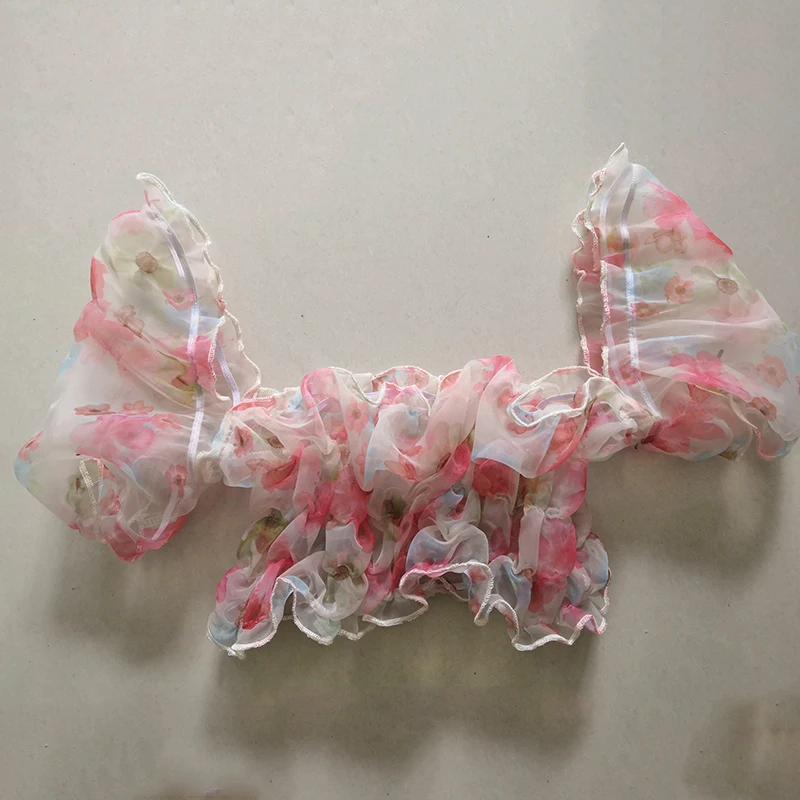 Женская прозрачная блузка с оборками Foridol винтажный прозрачный топ открытыми