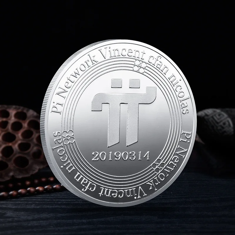 Коллекционная Серебряная позолоченная сувенирная монета Pi Network Винсент кфан
