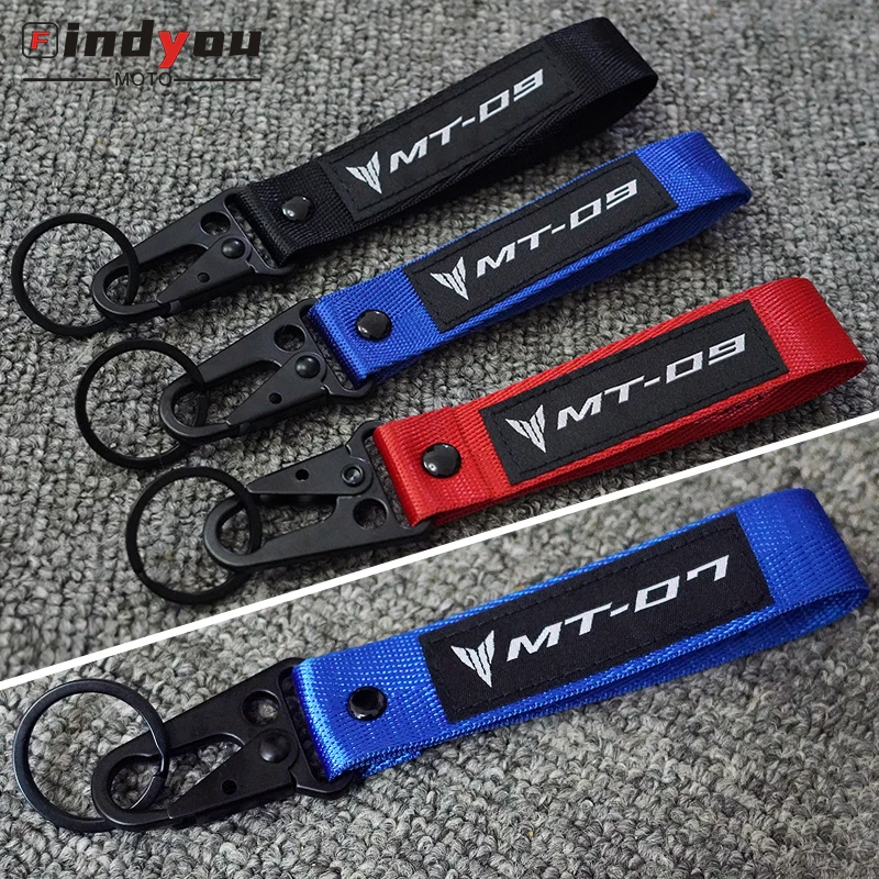 

For Yamaha MT 07 09 MT-07 MT-09 MT07 MT09 FZ 2021 2020 2019 2018 Motorcycle Embroidery Logo Keychain Keyring Key Ring Chain