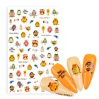 1 шт. 3D наклейки для ногтей с персонажами из мультфильмов, с рисунком Совы белка кролик Ежик олень с цветочным дизайном для наклейки для ногтей DIY Украшение для маникюра