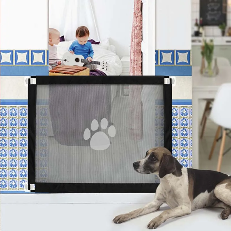 

Pet Dog Gate Mesh Pet Gate for Dogs Safe Guard and Install Pet Dog Safety Enclosure Dog Fences Dog Gate Baby Safety Fence