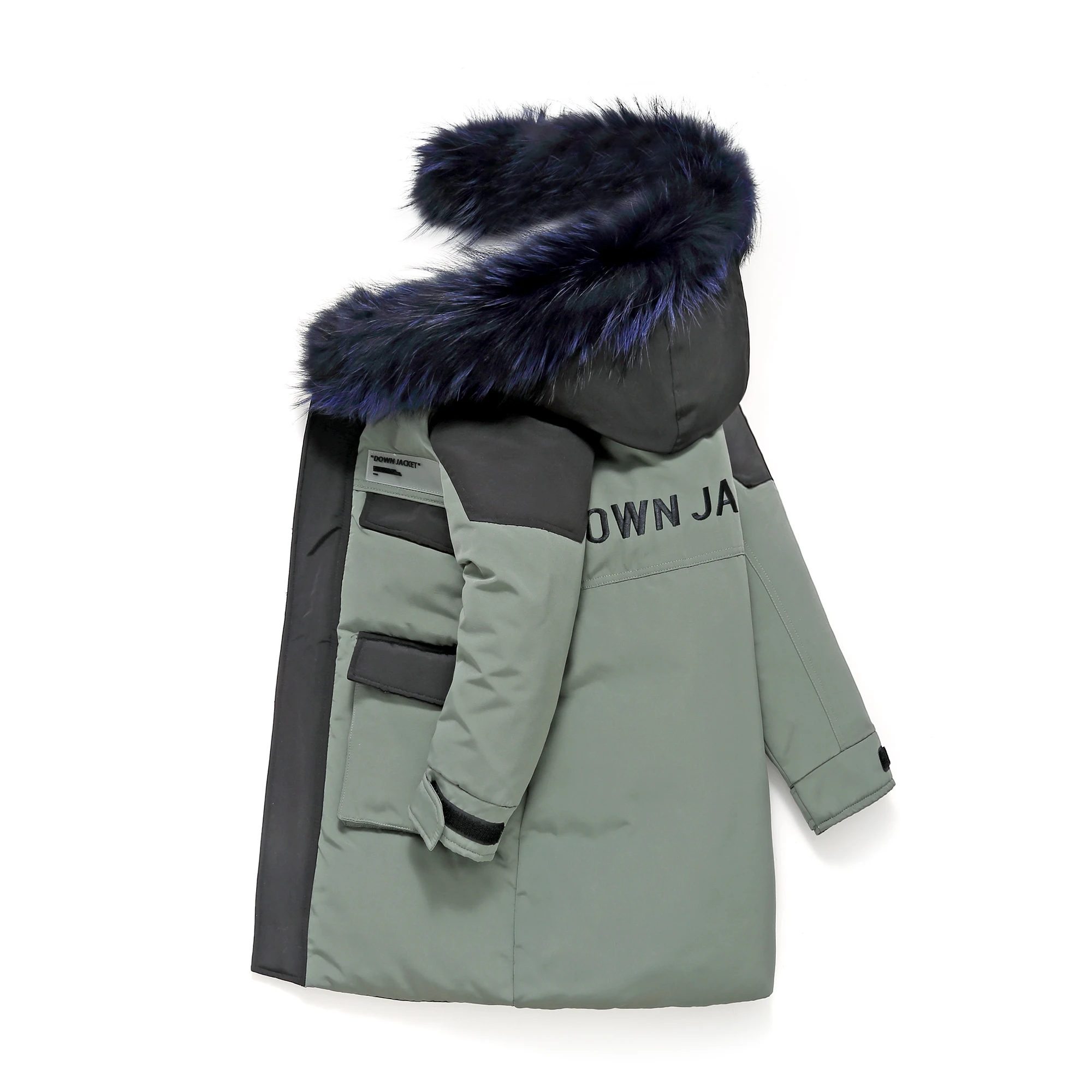 

Kids Clothes Winter Coat Children Fashion 2021 Baby Boys Solid Color With Hooded Long Style Big Fur Thick Windproof Outerwear