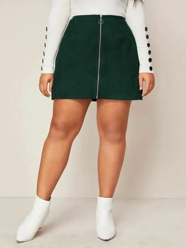 Весенне-осенняя женская повседневная юбка трапециевидной формы на молнии