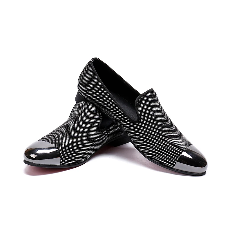 Мужские модные офисные туфли в деловом стиле модельные с серебристым носком