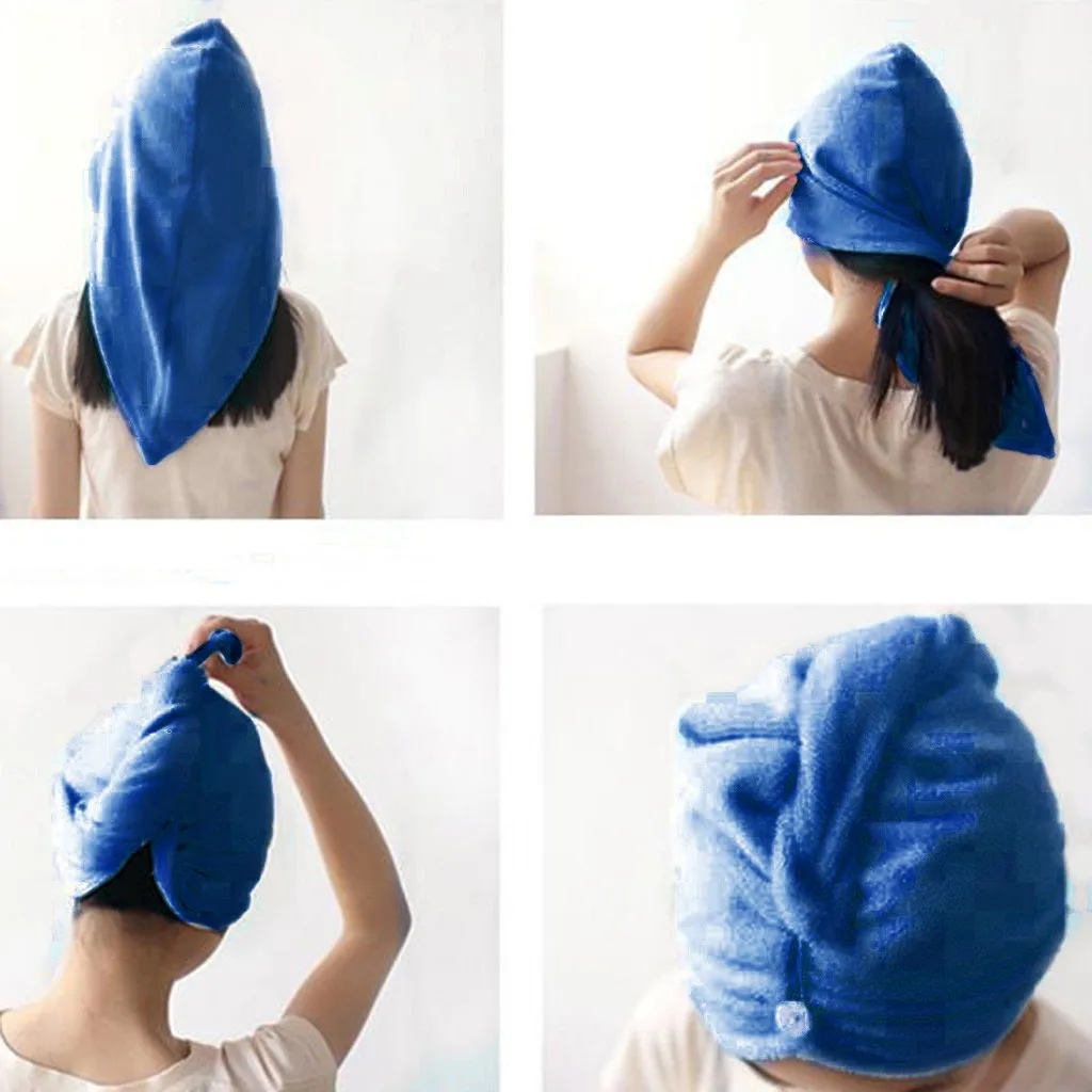 Колпачок для полотенец быстросохнущая шапочка волос из микрофибры купания