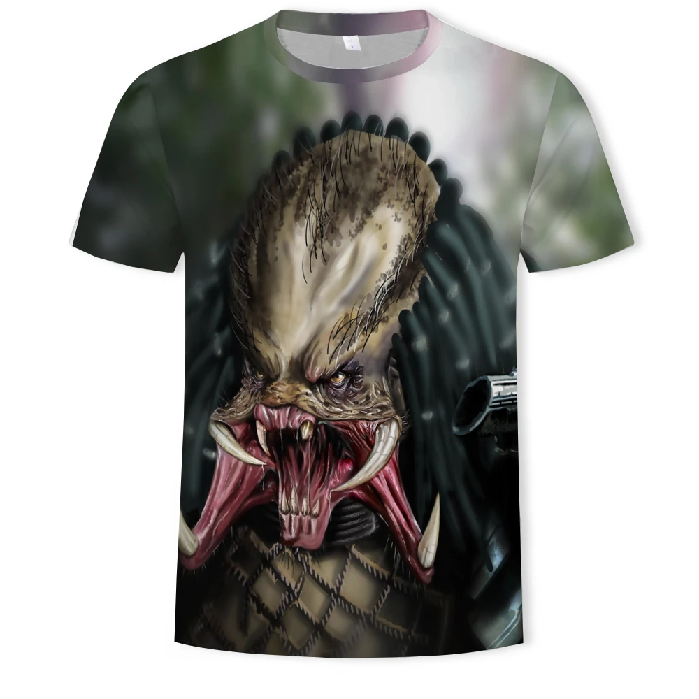 

Hot sell science fiction thriller Predator series men's T-shirt 3D print cool casual short sleeve summer top breathable Tshirt