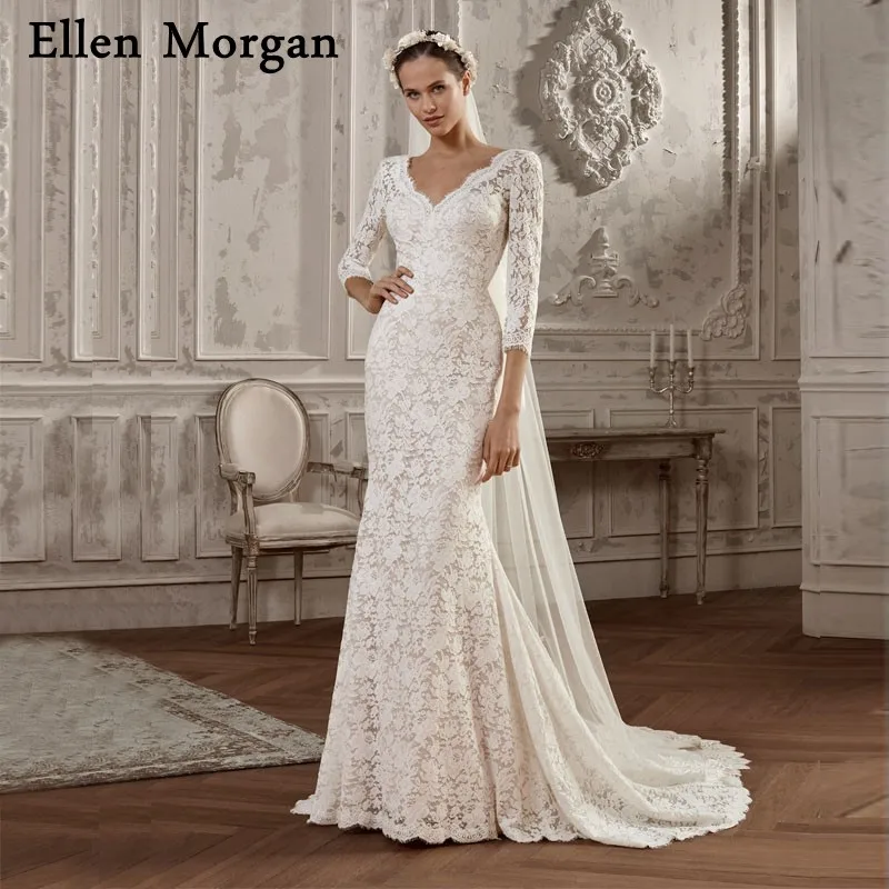 Кружевное свадебное платье с юбкой-годе летнее пляжное в богемном стиле Бохо