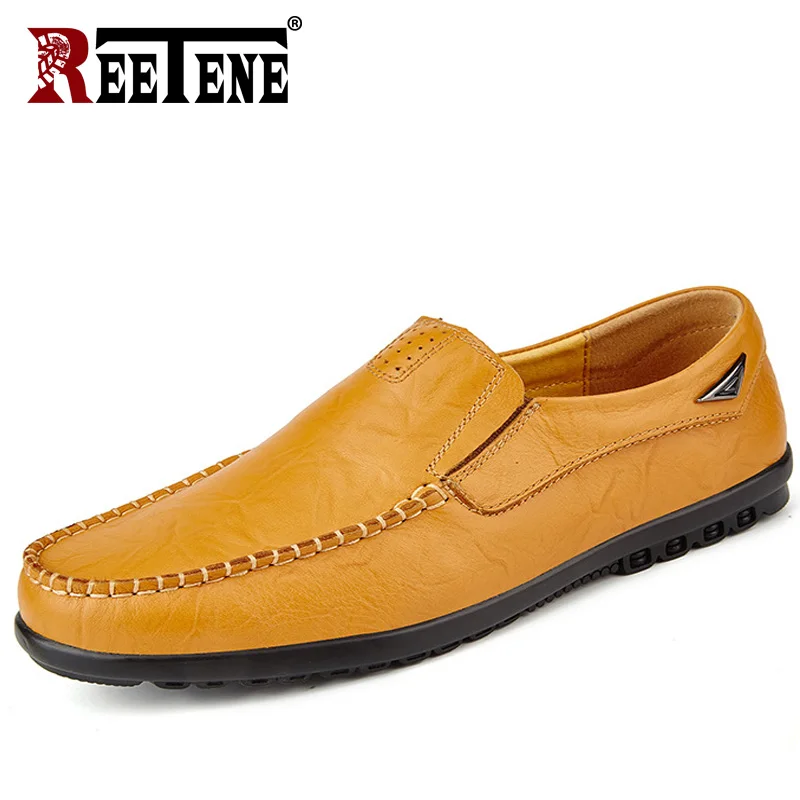Reetene/Повседневные лоферы модная мужская обувь легкая на плоской подошве мужские