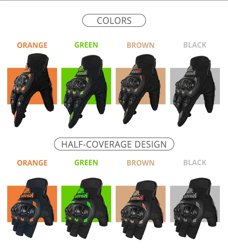 

KARZTEC New Moto Motorcycle Glove Summer Breathable Touch Screen Full Finger Powered Motorbike Racing Riding Bicycle Gloves