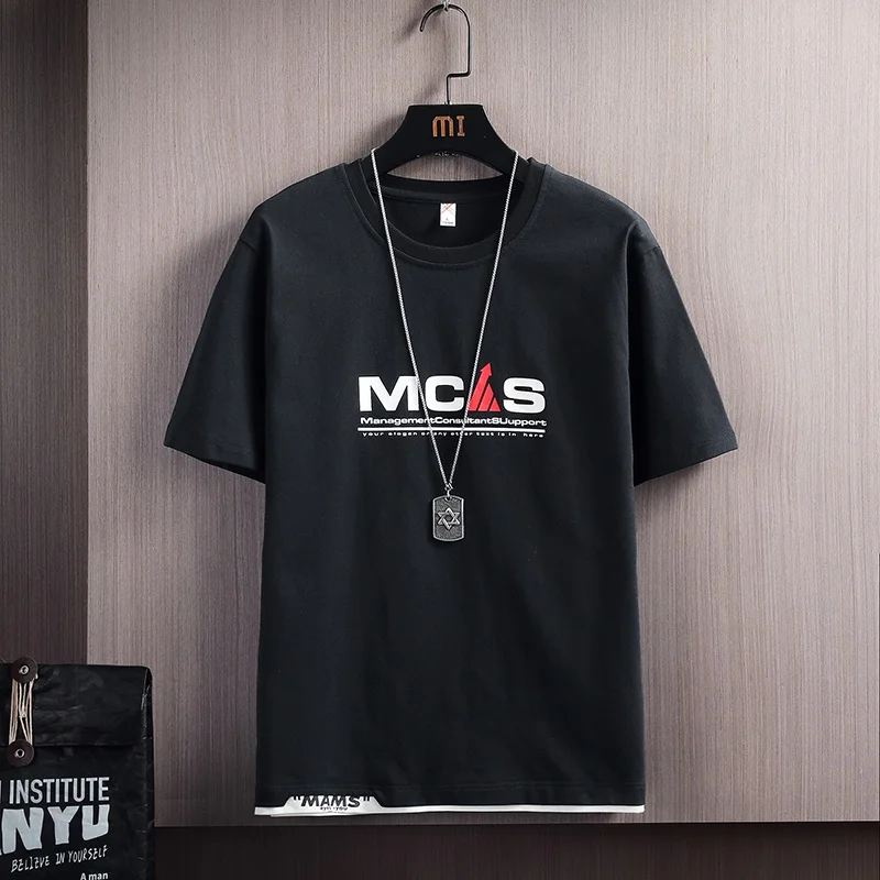 

Short-sleeved T-shirt loose version half-sleeved top bottoming shirt gothic