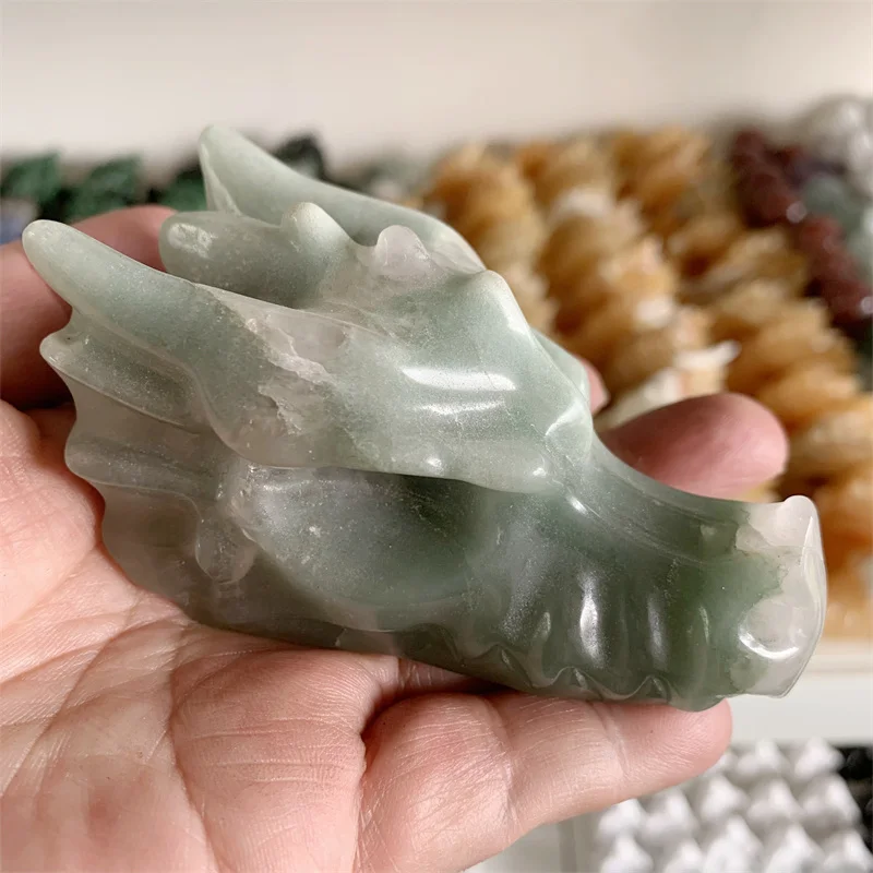 

Natural Green Aventurine Jade Stone Feng Shui Statue Figurine Office Ornament Chakra Healing Stones Statue Room Decor