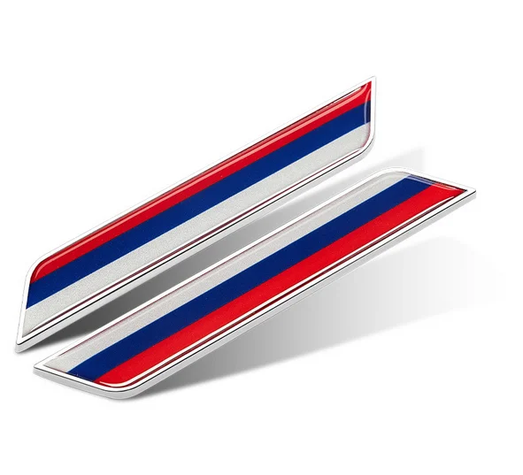 

3D Серебряный флаг России Автомобильная эмблема значок мотоциклетные наклейки Обтекатели наклейки автомобильные аксессуары