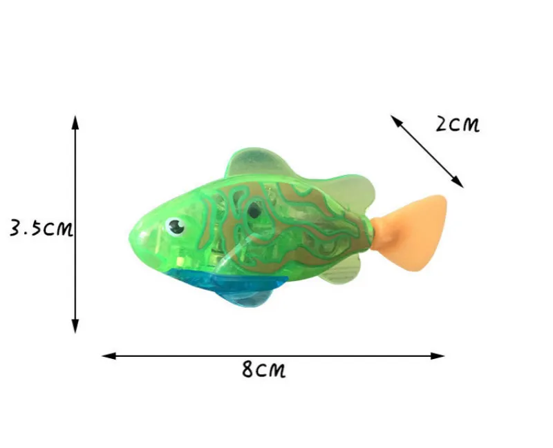 8 шт./лот, светодиодный фонарик для плавания ming Fish, электронная игрушка для детей, робот, игрушка для купания, подарки для детей