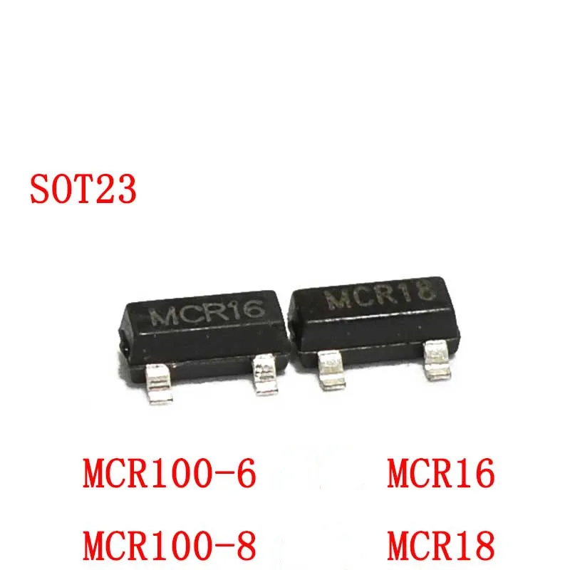 

20 шт./лот SMD Triode SOT23 MCR100-6 MCR100-8 Шелковый экран MCR16 MCR18 чип диодного транзистора, новый оригинальный Φ