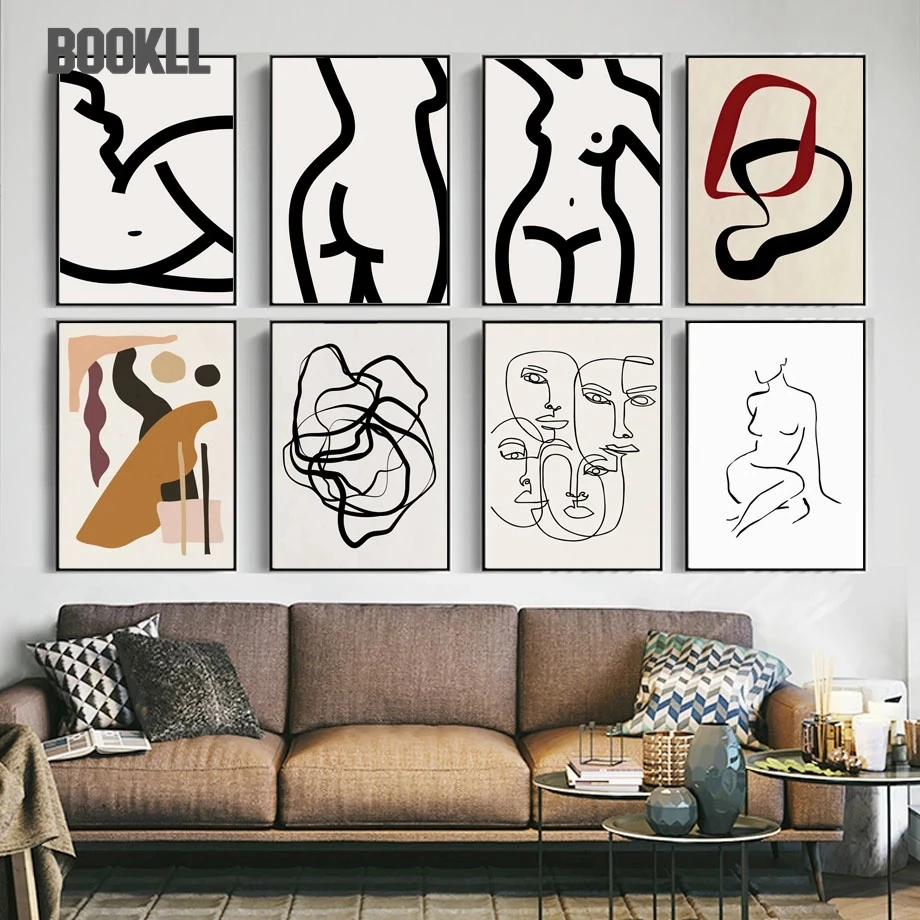 

Abstract Drewing Girl Face Body Wall Art Canvas Painting Nordic Posters And Prints Wall Pictures For Living Room Home Decoration