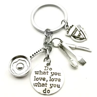 new stainless steel keychain line baking keychain cup cake bread keychain men and women jewelry baking baker gift