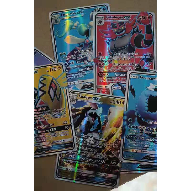 60 шт. Pokemon Card 2019 французский питомец Elf Battle 40GX 20EX Cards Pocket Monster Game коллекция детских