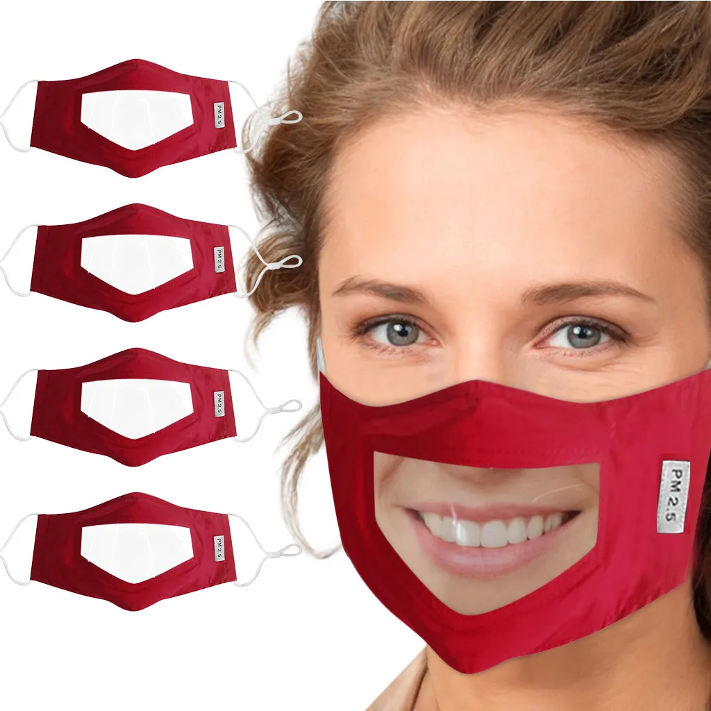 

Visible Mouth Cover Face Mask With Clear Window Visible Expression Face Cover For Deaf People Outdoor Mouth Mask Mascara