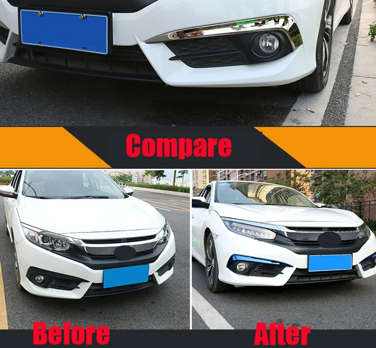 Передние противотуманные фары для Honda Civic 10 седан 2016 2017 2018 передние детали рамы