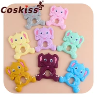 coskiss bpa free 1pcs new elephant silicone baby teether rodent baby teething toys chewable animal shape nursing gift