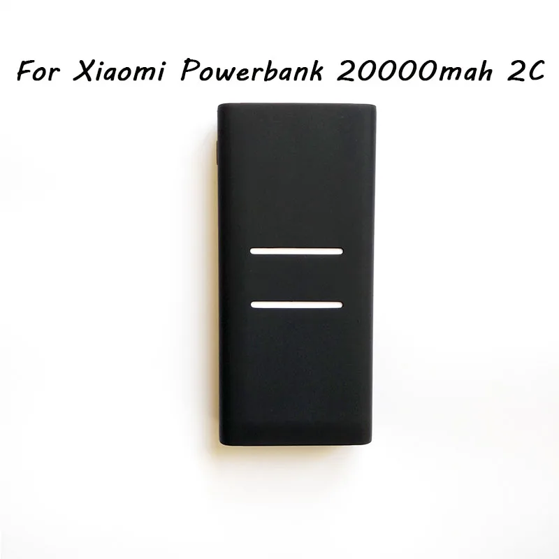 Черный Внешний Противоскользящий силиконовый чехол для Xiaomi power Bank 2 10000 mAh 20000 mAh 2C power Bank чехол резиновый защитный чехол - Цвет: Черный