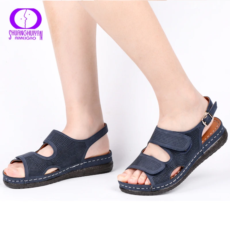 Женские туфли на низком каблуке AIMEIGAO Повседневные Дышащие сандалии плоской