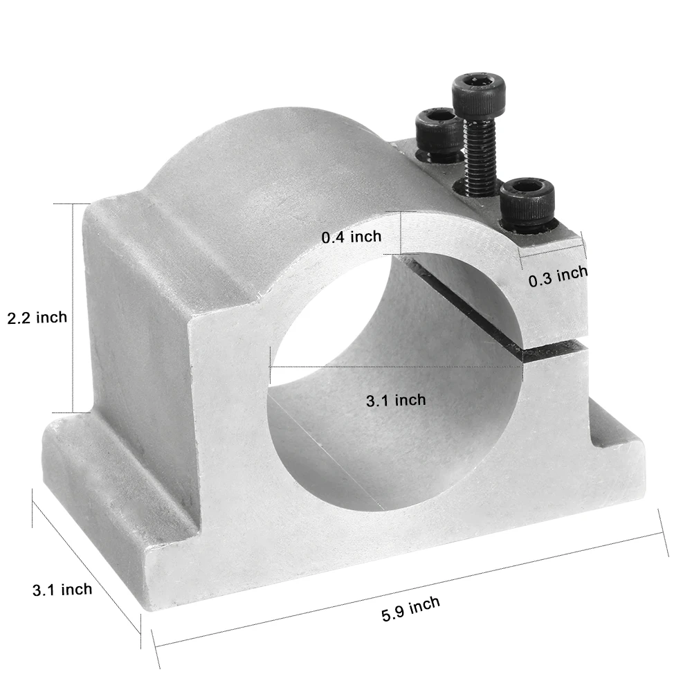 

52mm 57mm 65mm 80mm 100mm clamp with screws Spindle motor brackets aluminium bracket for CNC engraving milling machine spindle