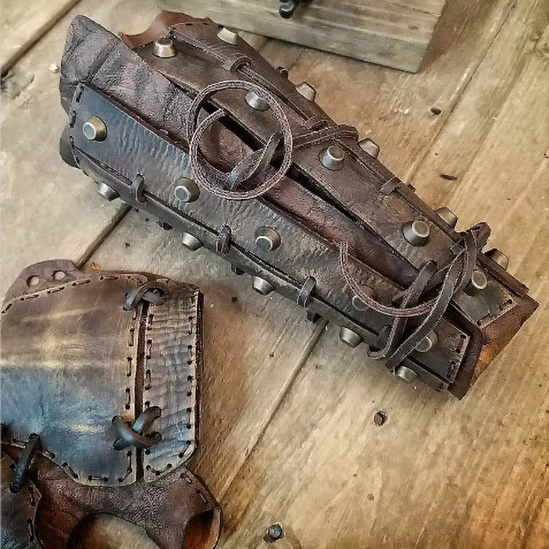 Средневековый Кожаный браслет в стиле стимпанк с самураями длинная перчатка