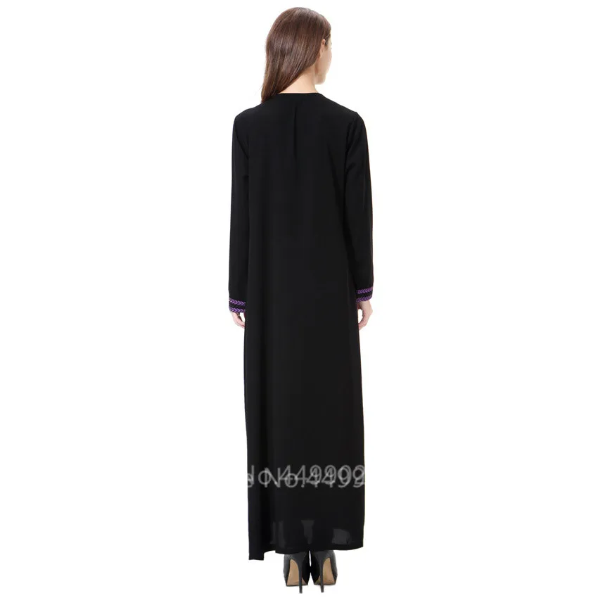 

Abaya Dubai Women Muslim Dress O Neck Long Sleeve Caftan Marocaine Jubah Islamic Clothing Arabische Kleding Plus Size 3XL dress