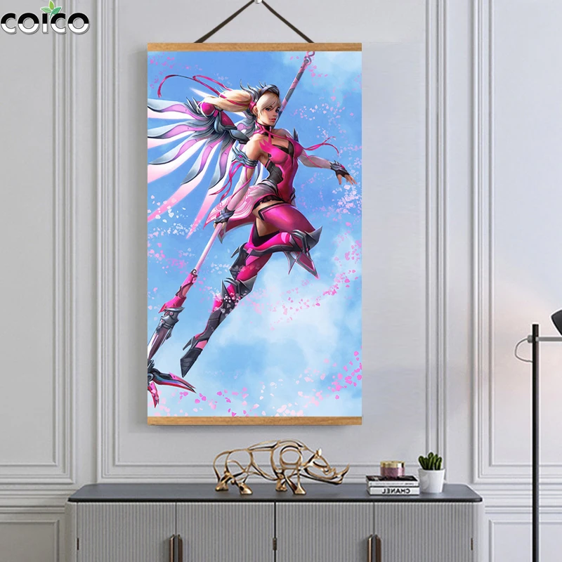 

Overwatchs Game Figure Aesthetic Poster Sexy Girl Anime Art Wall Canvas Print Painting Living Room Decor Picture Magnetic Frame