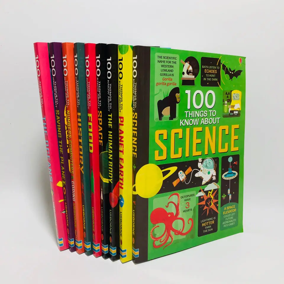 

9 книг/набор топ 100 открытия высококачественные предметы знать о энциклопедии Книга в мягкой обложке для раннего развития детей Лидер прода...