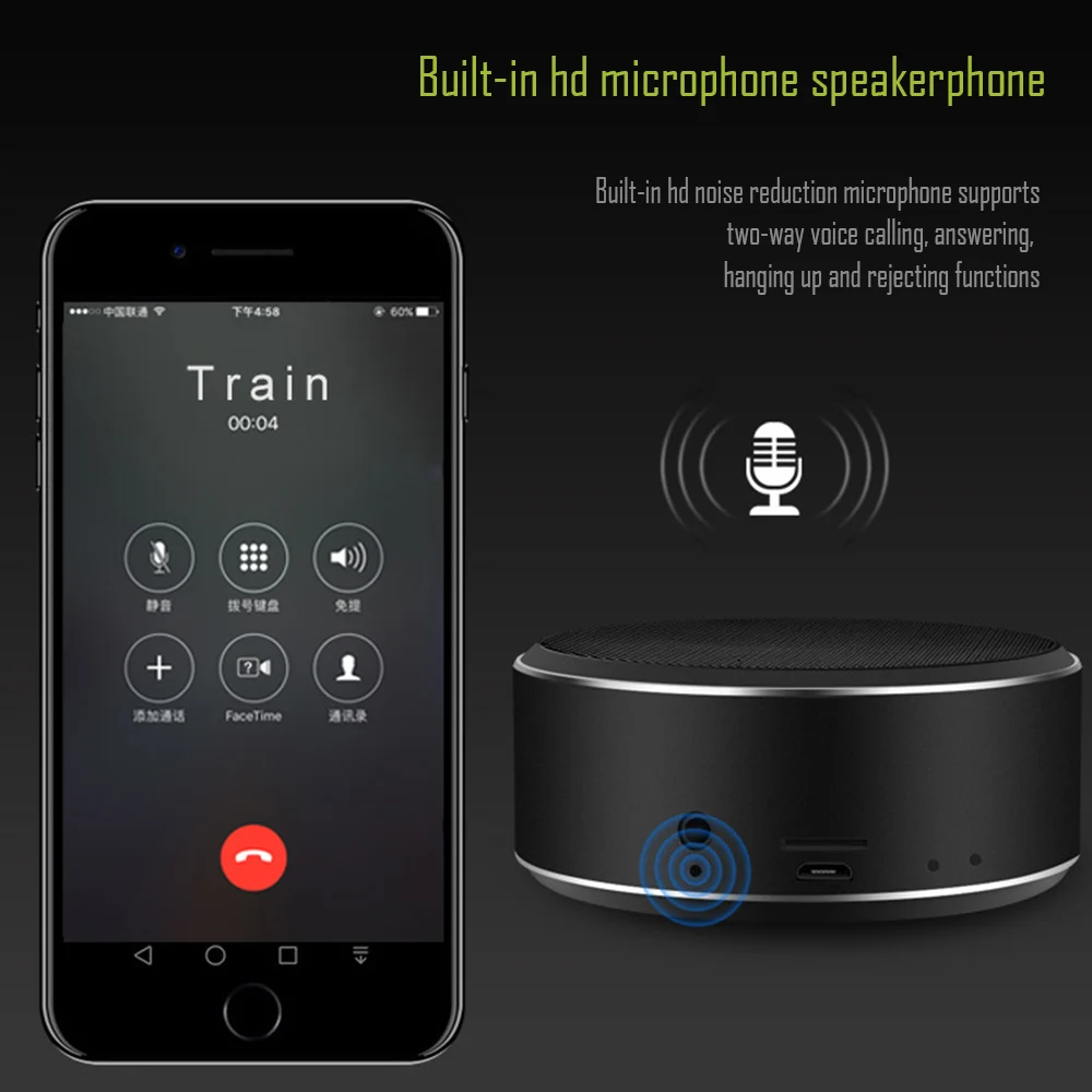 Портативный Bluetooth мини динамик Беспроводная Hi Fi колонка с сабвуфером громкий