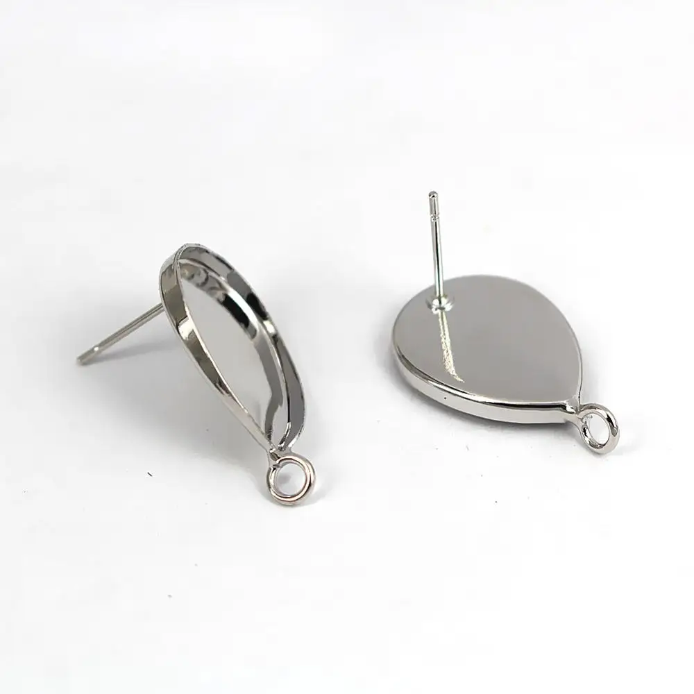 Пустые серьги-подвески глубокий каплевидный ободок с петлей сбоку Подвесные