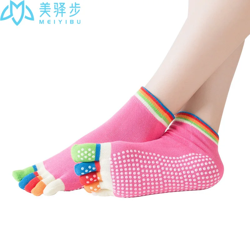 12 Pairs Per Set Factory Direct Sales Yoga Socks Open Toe Sock Non-Slip Women's Yoga Toe Socks Wholesale
