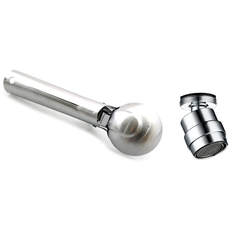 

1 Pcs Swivel Faucet Aerator Water Bubbler Saving Tap & 1 Pcs Stainless Steel Ice Cream Scoop Ice Cream Spoon Tools