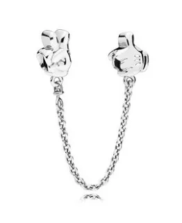 

925 Sterling Silver Original Pan Shining Elegance Crystal Tone Signature Safety Chain Charm Beads for Bracelet Jewelry Gift