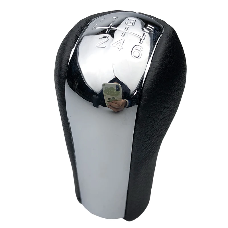 5/6 скоростной хромированный рычаг переключения передач ручка кожаный чехол для