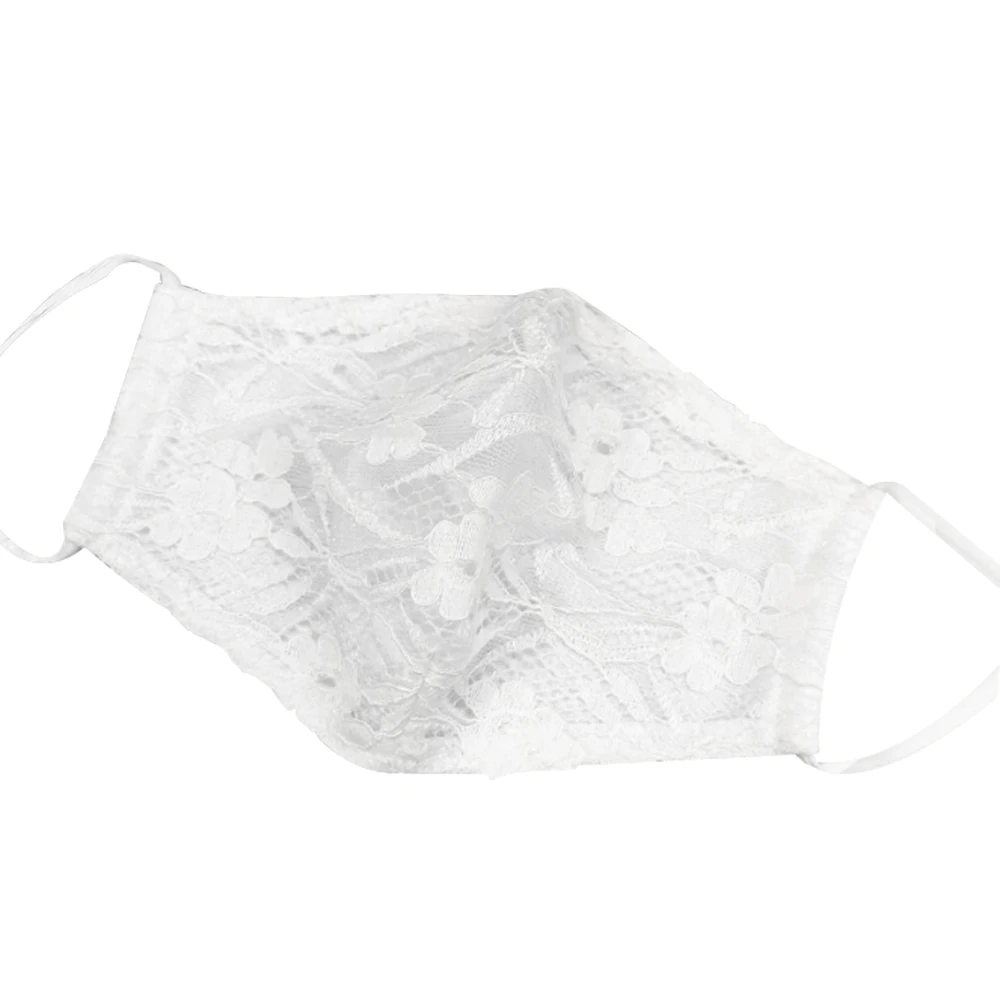 

5Pcs Ice Silk Lace Embroidery double-layer Masks Korean Ultraviolet Thin Breathable Sunshade Sexy Personality Ladies Face Masks