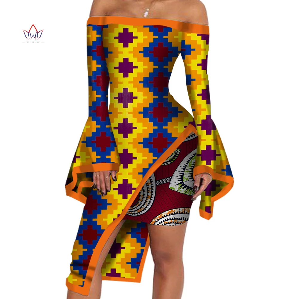 

Женский костюм BRW, с коротким топом и принтом, мини-юбка в африканском стиле, большие размеры, WY1223