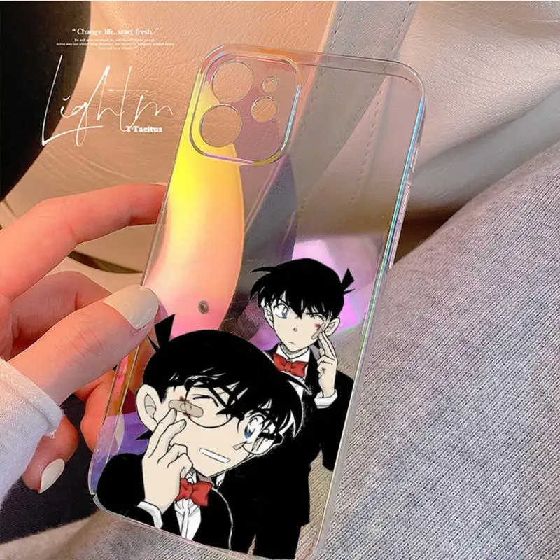 

Detective Conan Phone Case for iPhone huawei nova 7 8 9 11 12 SE S X XS XR MINI Pro Max Plus laser Transparent
