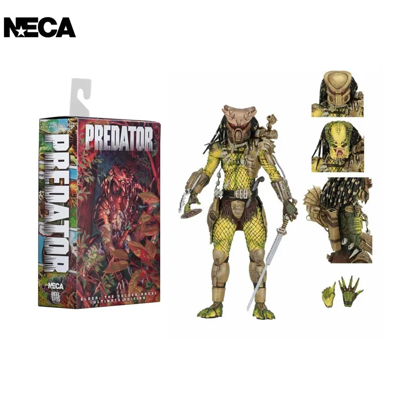 

Фигурка хищника NECA Original, 7-дюймовая серия Deluxe Edition, комикс, хищник 2, золотистая фотокукла, игрушка в подарок