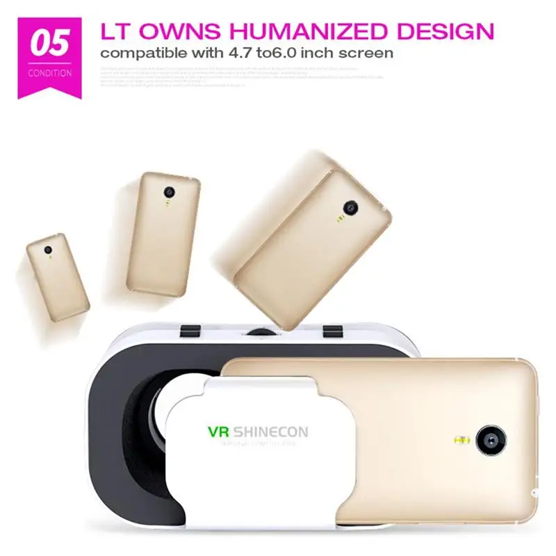 VR Shinecon 5 0 3D SC-G05A очки Фильмы Игры гарнитура для iPhone шлема виртуальной реальности